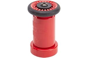 FIREHOSEDIRECT Heavy Duty Plastic 1 1/2" Fire Nozzle (NPSH) with Durable Rubber Bumper - Red
