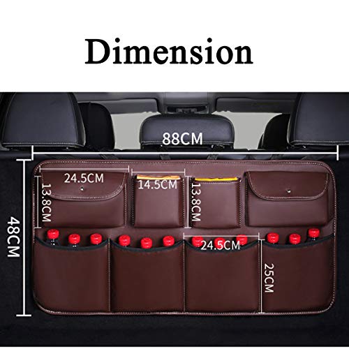 Car Backseat Trunk Organizer with 8 Large Storage Bag Hanging Seat Back Storage Organizer Space Saving Facilitator for SUV and Many Vehicles