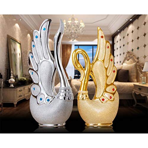 Tongboshi Home Decoration, Jingdezhen Ceramic Jewelry Crafts, Home Living Room TV Cabinet Decorations, Porch Wine Rack Wine Cabinet Office Home, Bookshelf Decoration, Wedding Gifts, swan Suit - Thumbnail 5