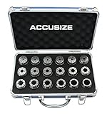 AccusizeTools - Metric ER Collet 3mm to 20mm by 1mm ER-32 Collet 18 Pcs/Set in Fitted Strong Aluminium Box, #3350-0585