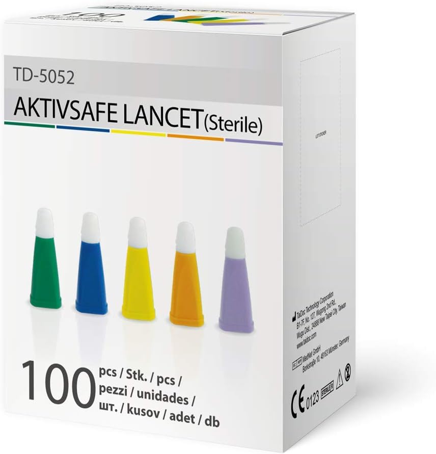 AKTIVSAFE Safety Lancets, Box of 100 (21G, 2.2mm