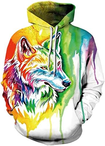 Unisex Realistic 3D Paint Digital Print Pullover Hoodie Hooded Sweatshirt