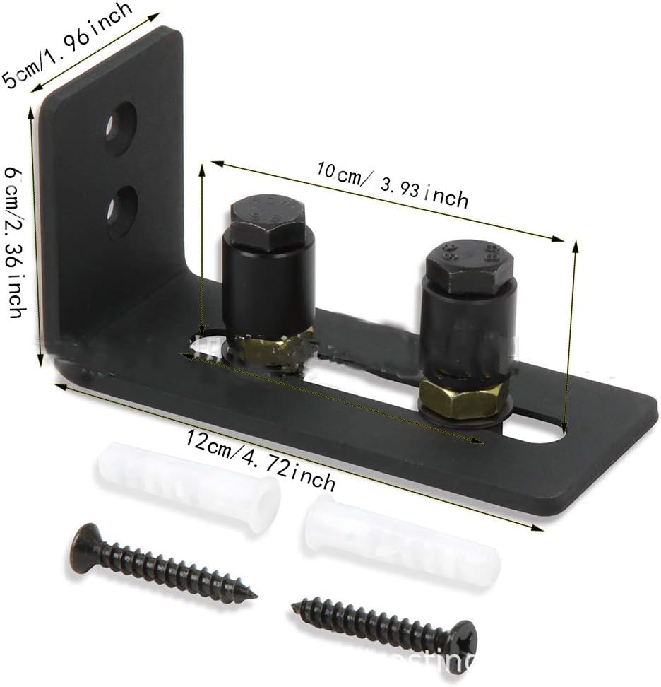 Sliding Barn Door Bottom Adjustable Floor Guide Roller, Black, Super Smoothly and Quietly - Image 5