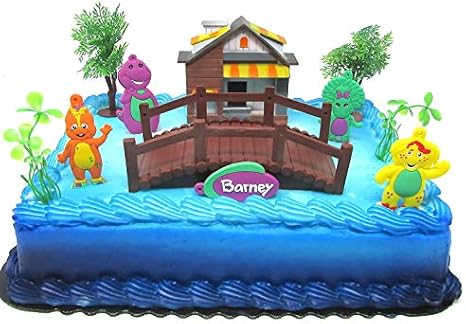 Amazon Com Barney Birthday Cake Topper Set Featuring Barney And