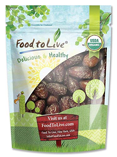Organic Medjool Dates, 1 Pound – Non-GMO, Whole Dried Dated with Pits, Large Size, Unsweetened, Unsulphured, Vegan…