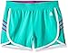 adidas Big Girls' Ultimate 3 Stripe Knit Short, Shock Mint/Shock Purple, Large/14