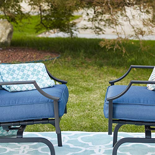 Top Space Patio Chairs Outdoor Rocking Chair Bistro Set Patio Conversation Set,Motion Metal Outdoor Furniture with 2 Outdoor Chairs