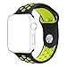 BRG Apple Watch Band 38mm, Soft Silicone Sport Band iWatch Strap with Ventilate Perforations for Apple Watch Series 1, Series 2 Nike+, All Models - M/L, Black/Volt