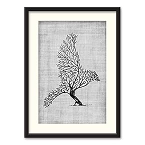 Black Paper Framed Canvas Wall Art for Living Room, Bedroom Beasts Black and White Canvas Prints for Home Decoration Ready to Hanging - 23x31 inches