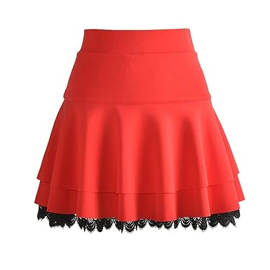 red pleated skirt amazon