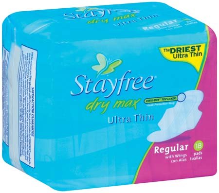 Stayfree Dry Maxi Ultra thin regular 18 count (380041034005)