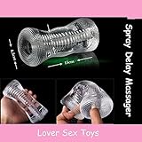 ZHNA Male Sex toys for men delay spray Trainer seks mens sex toys sex male adult toys sex products. (Color Crystal Clear)