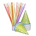 Hawaiian Shaved Ice 50-Count Paper Snow Cone Cups and Spoon Straws, Multi-Colored
