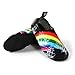Womens and Mens Water Shoes Barefoot Quick-Dry Aqua Socks for Beach Swim Surf Yoga Exercise (Rainbow, L)