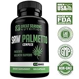Saw Palmetto Supplement for Prostate Health - Non-GMO, 120 Capsules, Extract and Berry Powder Complex for Promoting Healthy Urination Frequency & Flow