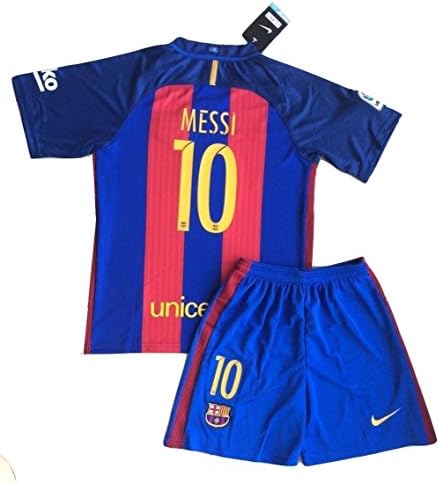 2016/2017 Messi #10 FC Barcelona Home Jersey &amp; Shorts for Kids/Youth (7-8 Years Old)