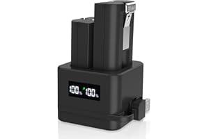 Replacement 2 Pack Ring Battery with Charger Station - Digital Display Battery Percentage, 6040mAh Rechargeable Ring Batterie