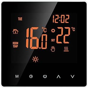 undefined Smart Thermostat Digital Temperature Controller LCD Display Touch Screen Week Programmable Electric Floor Heating Thermostat for Home School Office Hotel 16A