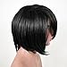 Soaring Black Straight Wig - Glamorous Women Bob Hair Style Cosplay Party Full Wigs with Free Wig Cap (Black) 8764-s