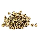 uxcell 2.9mm x 4mm Double Sided Brass Plated Hollow Rivets Tool Gold Tone 100 Pcs