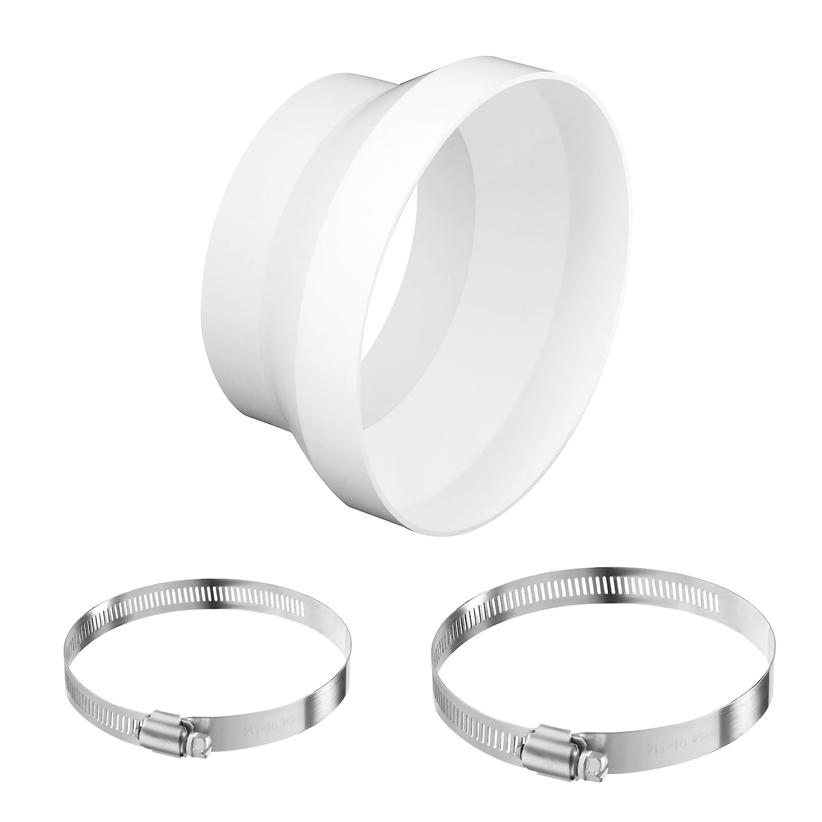 TXErfolg Round Ducting Reducer 150mm to 100mm mit Stainless Hose Clips(91-114mm,141-165mm) 6 to 4 inch ABS Ducting Joint for Connect Round Duct Pipe or Extractor Fans Reducer