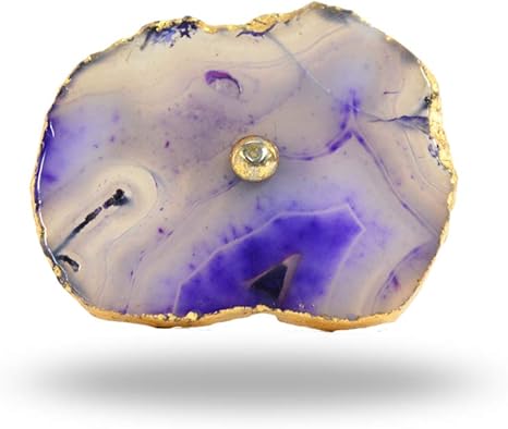 Barbarella Agate Knob With Brass Hardware Purple Kitchen Cabinet