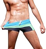 Men's Color Swim Briefs Square Leg Swimwear Trunks Beachwear Shorts