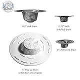 Shower Drain Cover Hair Catcher Sink Strainers Kitchen Bathroom Bathtub Utility Stainless Steel 4 Sizes