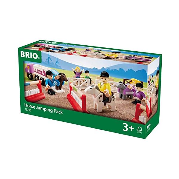 BRIO 33796 - Großer Pferde-Parcours, 25-teilig, Bauernhof Tiere