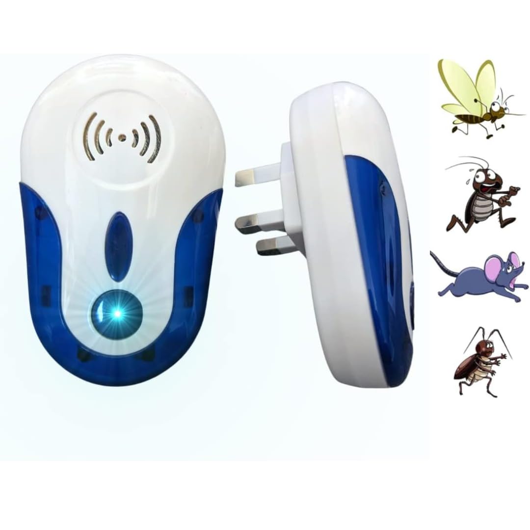 NEXTFIT Ultrasonic Pest Repeller - Plug-in Rodent & Spider Control for Mice, Rats, Spiders - Indoor, Chemical-Free, Pet-Safe, Night Light