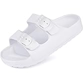 Pisumg Kids Slides Sandals Double Buckle Adjustable Boys Girls