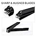 Nail Clippers Black Stainless Steel Fingernail Toenail Clippers Sharp Nail Cutter for Thick Nail with Travel Carry Leather Case,Best Manicure Pedicure Set for Women Men (2PCS+Leather Case)