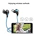 APEKX B2 Wireless Bluetooth Headphones, Lightweight Earbuds, Sports Headset, Running Jogging Gym Workout with Mic for iOS, Android, MP3 and More(Blue)