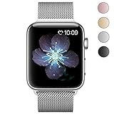 BRG Watch Band, Stainless Steel Mesh Milanese Loop with Adjustable Magnetic Closure Replacement Metal iWatch Band for Watch Series 3 Series 2 Series 1 Nike+ Sport and Edition 38mm Silver