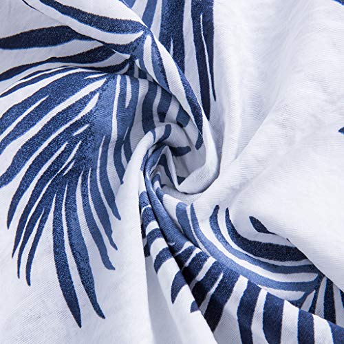 Amacok Men's Hawaiian Shirt Short Sleeve Shirt Summer Beach Party Flower Shirt Holiday Casual Shirts (White, L) - Thumbnail 3
