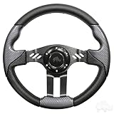 RHOX Aviator 5 Golf Cart Steering Wheel (Carbon Fiber Grip/Black Spokes)