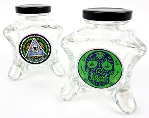 Dope Jars - One of a Kind Herb StorageFits About 1/8 Depending on Nug Density (Eye/Skull 2pack)