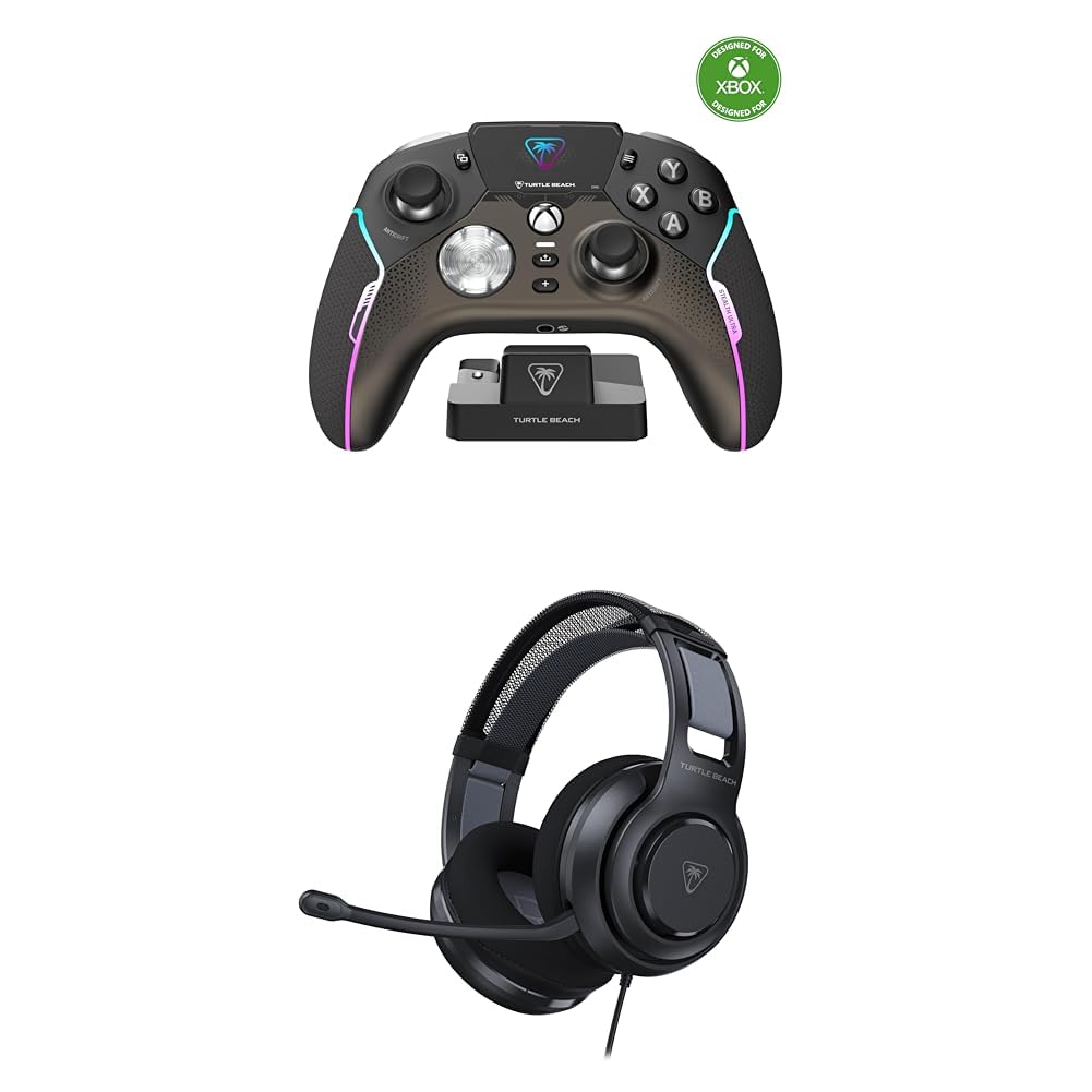 Bundle of Turtle Beach Stealth Ultra High-Performance Wireless Gaming Controller Licensed for Xbox & PC - Black + Turtle Beach Atlas 200 Wired Multiplatform Gaming Headset for Xbox & PC - Black