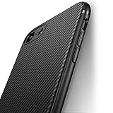 iPhone 7 Case iPhone 8 Case, iCOCEN [Carbon Fiber Texture Design] Durable Light Shockproof Cover Slim Fit Shell Soft TPU Silicone Gel Bumper Case for iPhone 7 (2016) / iPhone 8 (2017) 4.7 inch - Black