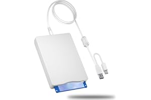 USB Floppy Drive, 3.5" External USB & Type-C Floppy Disc Reader, External Floppy Disk Drive Portable 1.44 MB Plug and Play FD