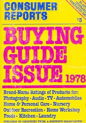 Consumer Reports Buying Guide Issue 1978