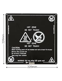 Anet Impresora 3d Reprap i3 aluminio MK2 MK3 climatizada cama 12 V, versión actualizada de MK2B & Mk2 A Negro Hot cama para Anet A8 A6, A2, 220 x 220 x 3 mm