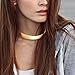 Kissweet Fashion Women Personality Punk Choker Gold Metal Round Collar Choker Statement Necklace