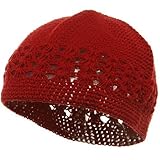 Hand Crocheted Beanie (02)-Red W16S27C