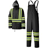 Pioneer Hi Vis Lightweight Waterproof Safety Rain Suit - Reflective Work Rain Gear for Men and Women