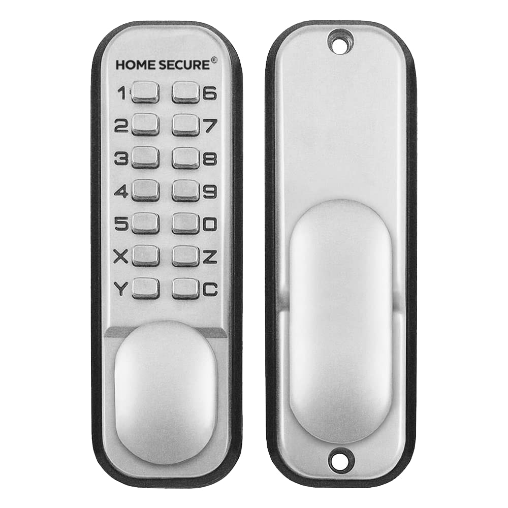 Home Secure™ Keyless Mechanical Code Door Lock – Push Button Combination Door Lock for Internal & External Doors, Reversible Left or Right, Weather-Resistant