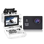Yuntab Action Camera Sport DV 1080P Mini 30-Meter Waterproof 2 inch TFT LCD HD 5MP Helmet Camera Cam Extreme Action Camcorder With Battery, Charger and Accessories (Black)