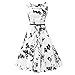 Mutelamb Women Vintage Sleeveless Dresses Floral robe Casual Party dress