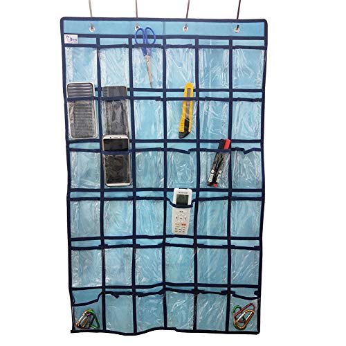 Classroom Pocket Chart for Cell Phones, Calculator Holder Wall Door