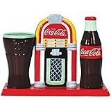 Westland Giftware Magnetic Ceramic Salt and Pepper Shaker with Toothpick Holder, 4.75-Inch, Coca-Cola Jukebox